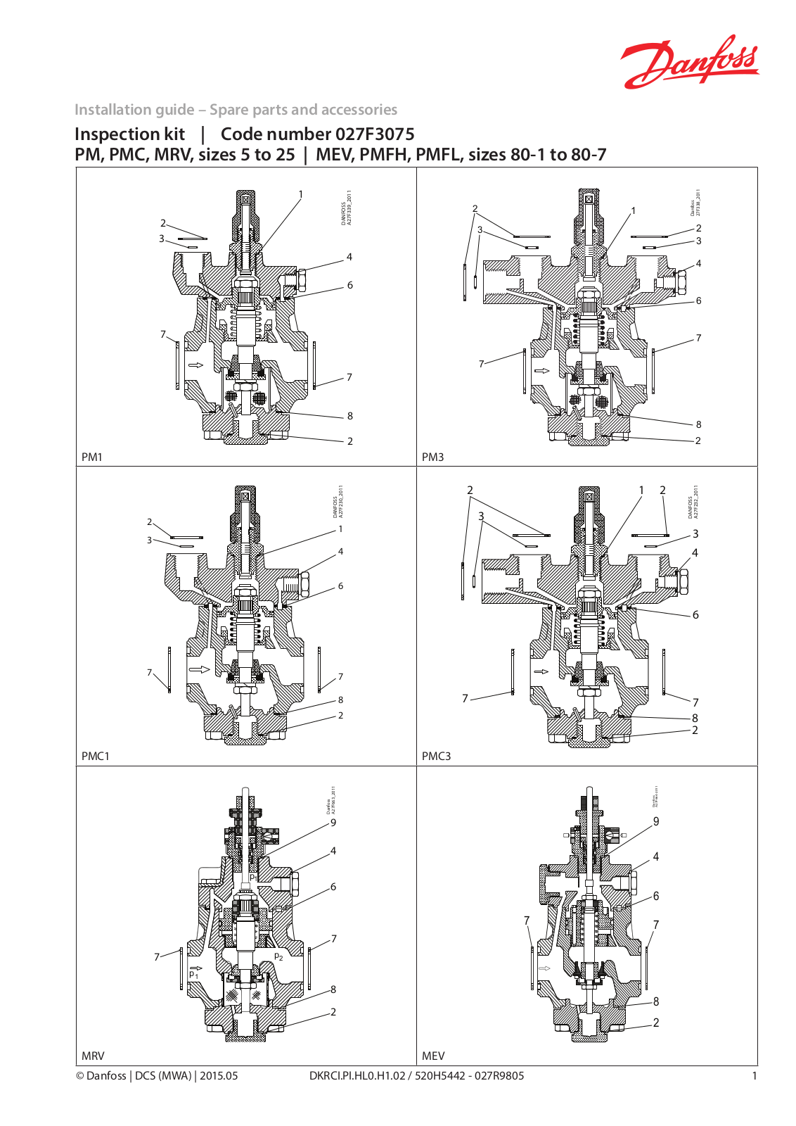 Danfoss PM, PMC, MRV, MEV, PMFH Installation guide - ManualMachine.com