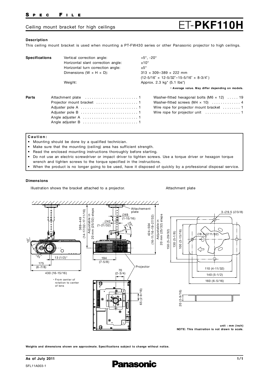 Panasonic ET-PKF110H User Manual