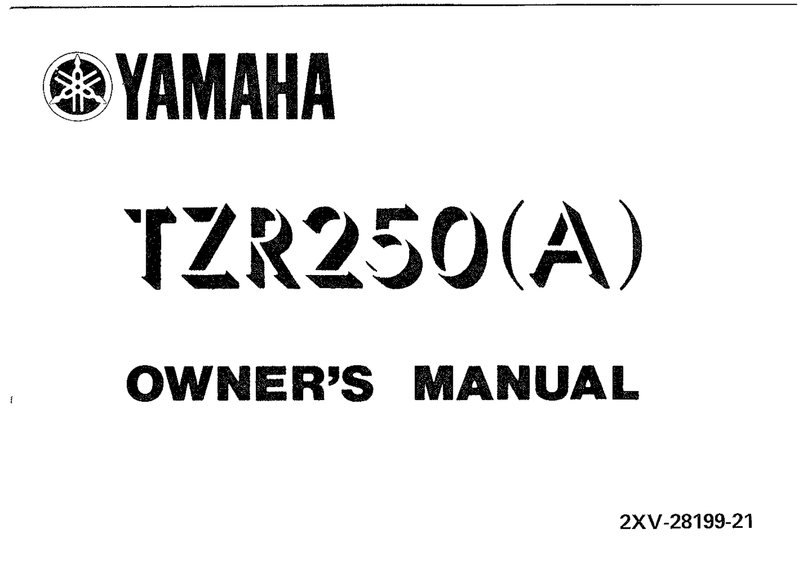 Yamaha TZR250 A 1990 Owner's manual