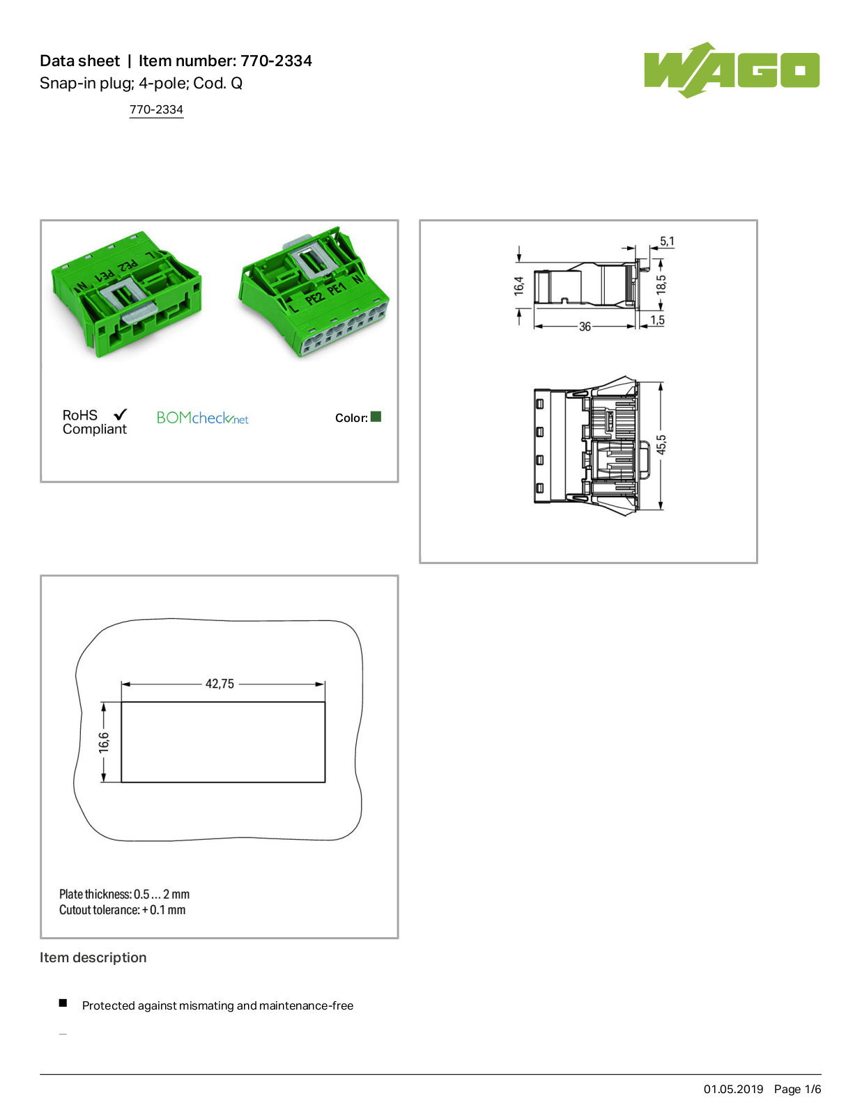 Wago 770-2334 Data Sheet