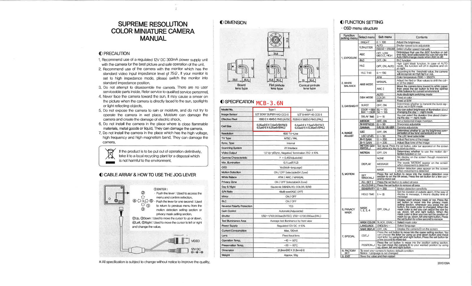 Ganz MCB-3.6N User Manual