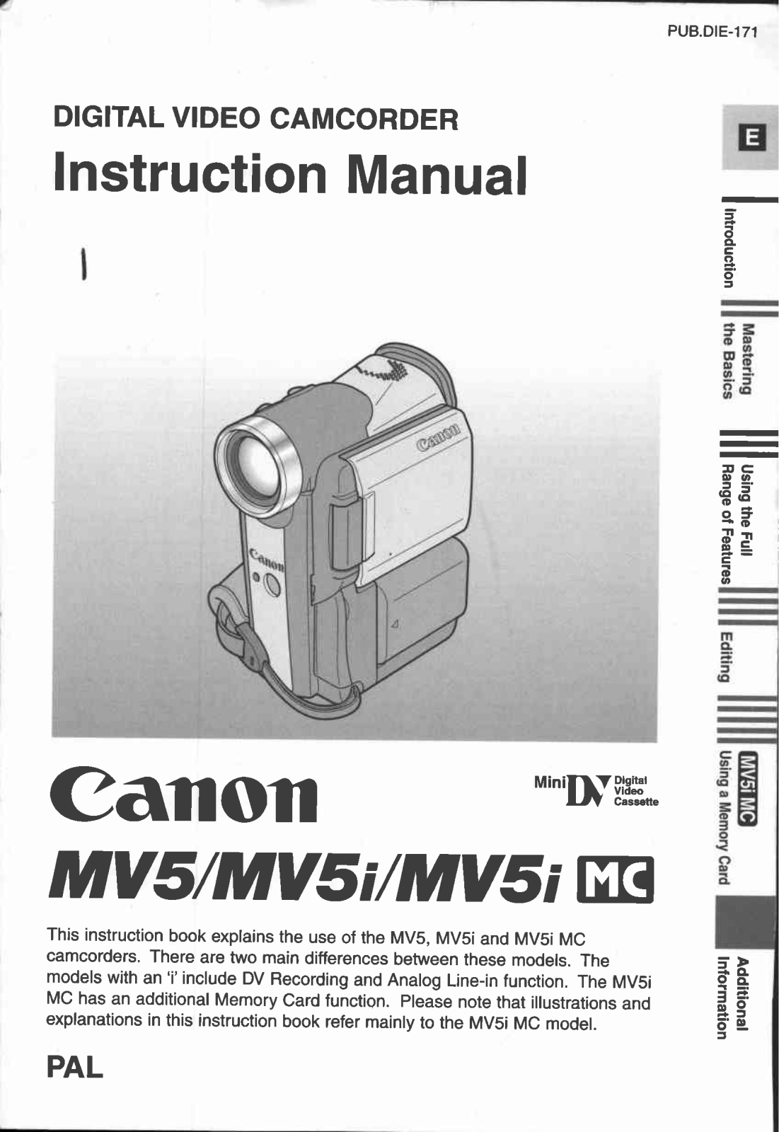 Canon MV5, MV5i User Manual