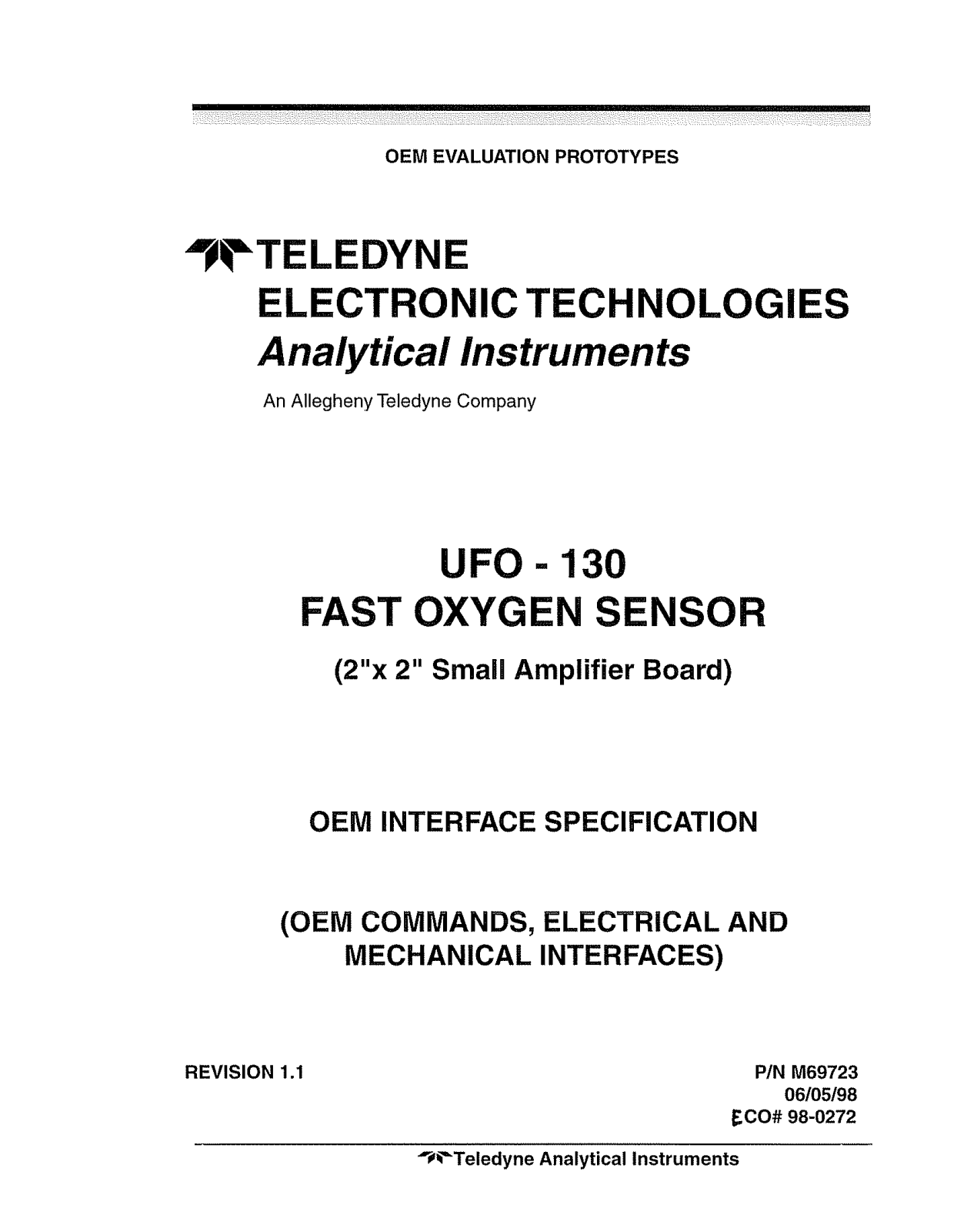 Teledyne UFO-130 User Manual