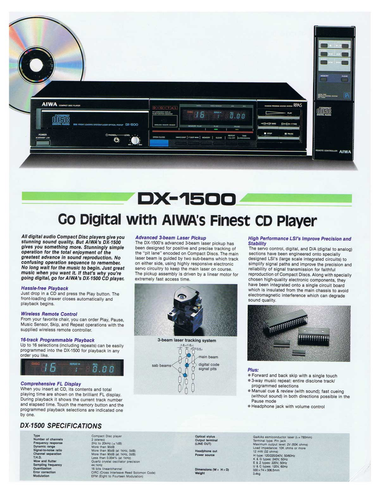 Aiwa DX-1500 Brochure