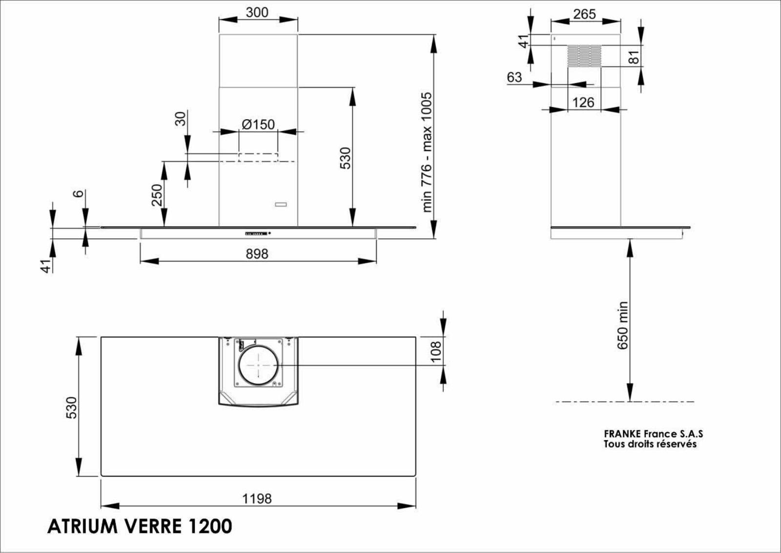 Roblin ATRIUM VERRE 1200 User Manual