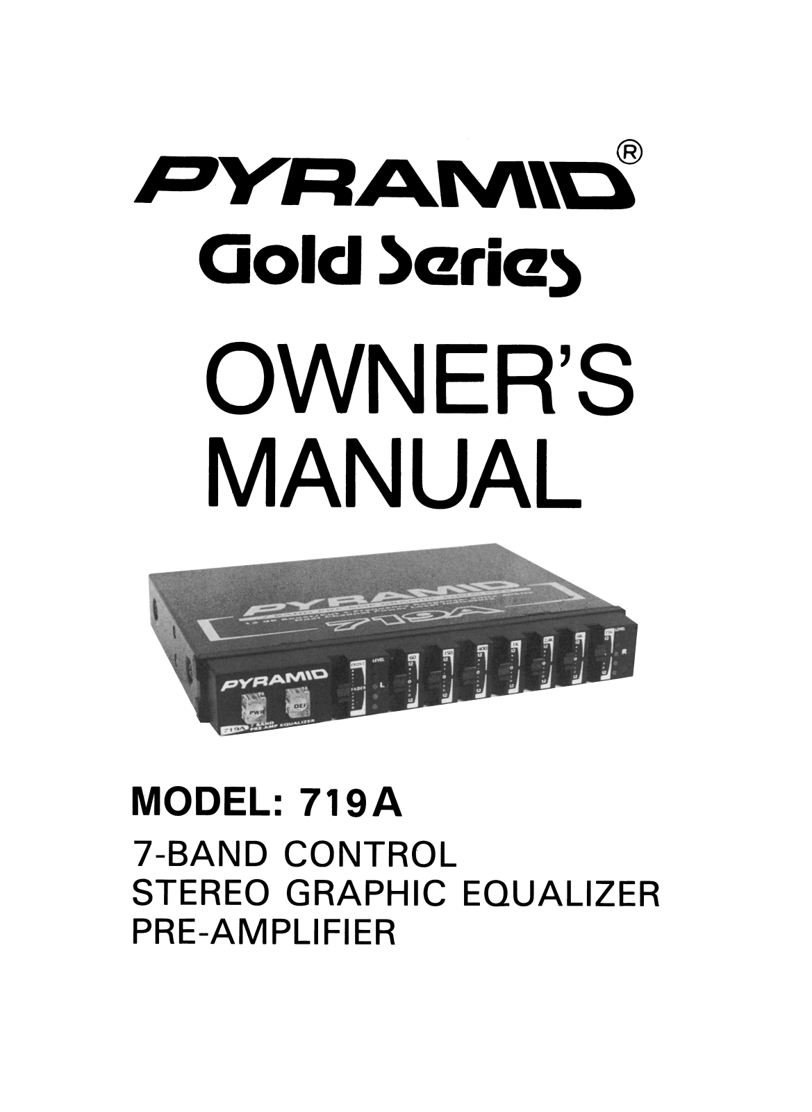 Pyramid Technologies 719A User Manual