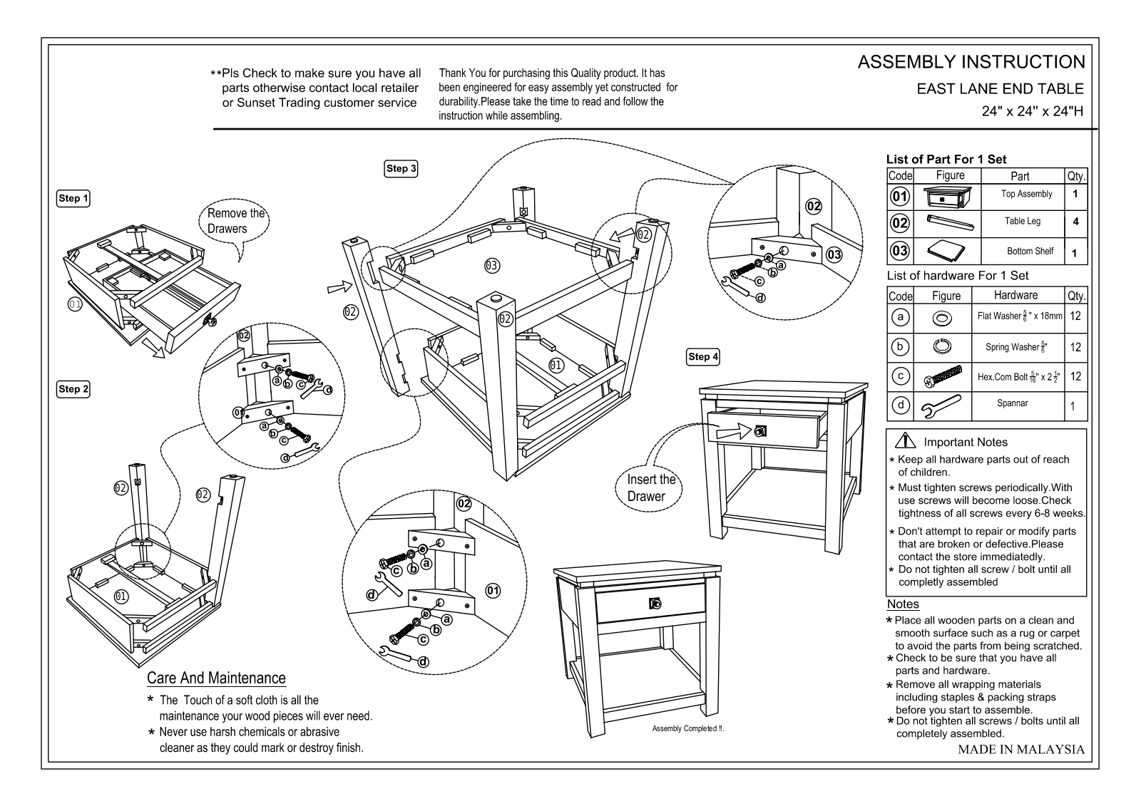 Greyleigh™ W001340741 Assembly Instructions - ManualMachine.com