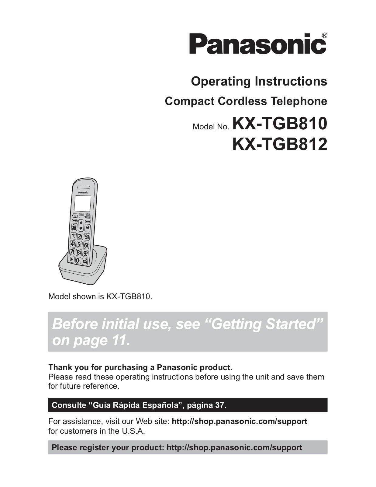 Panasonic KX-TGB810, KX-TGB812 Operating Instructions