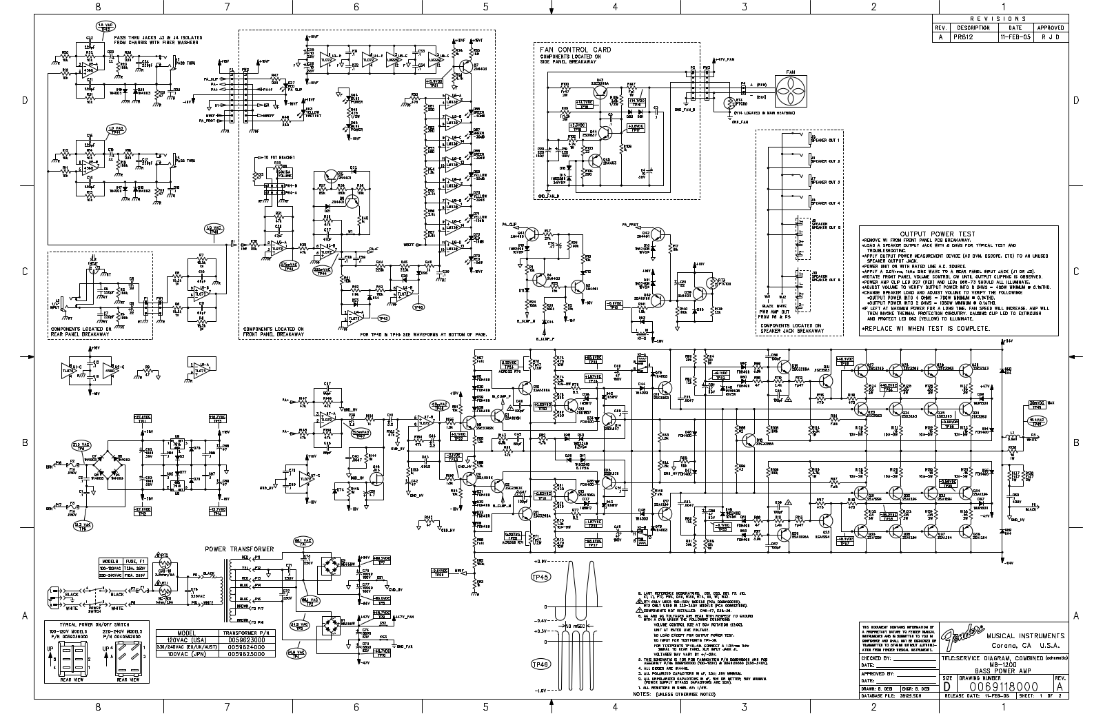 Fender MB-1200 Schematic