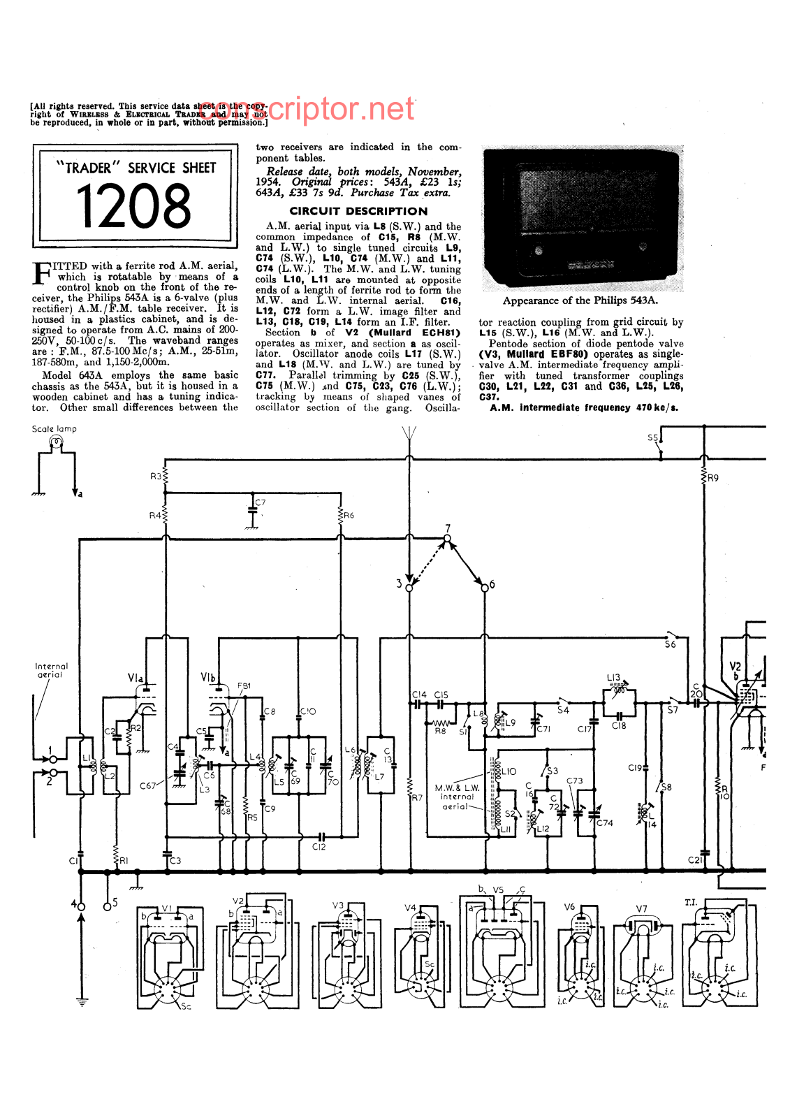 Philips 543A Service manual