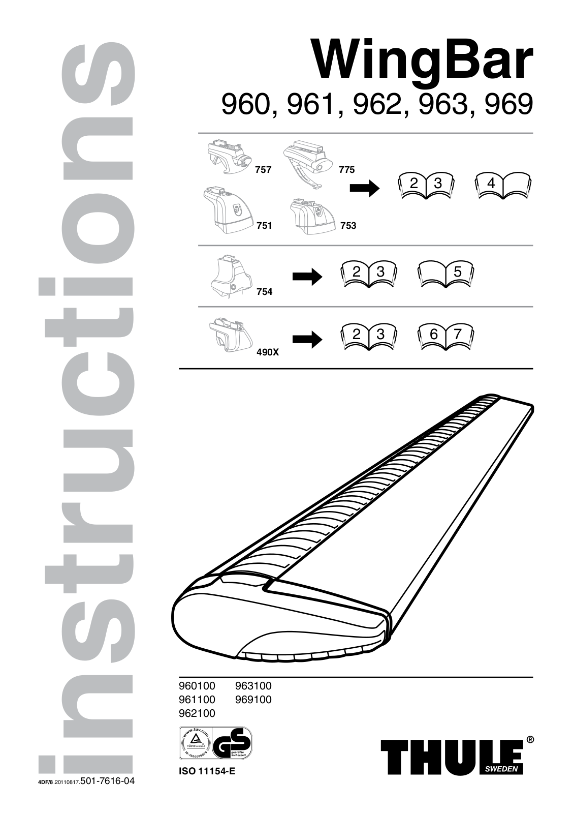 Thule 960, 969, 962, 961, 963 User Manual