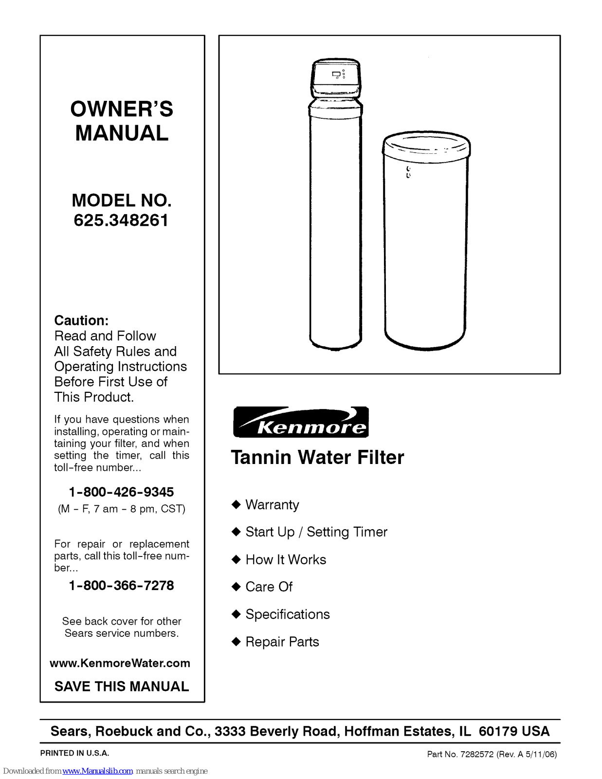 Kenmore TANNIN 625.348261 Owner's Manual - ManualMachine.com
