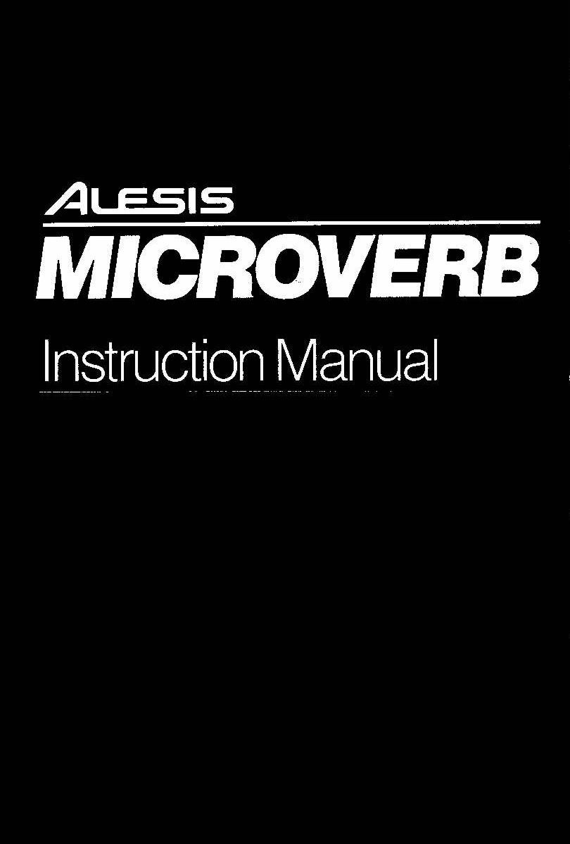 Alesis MICROVERB User Manual