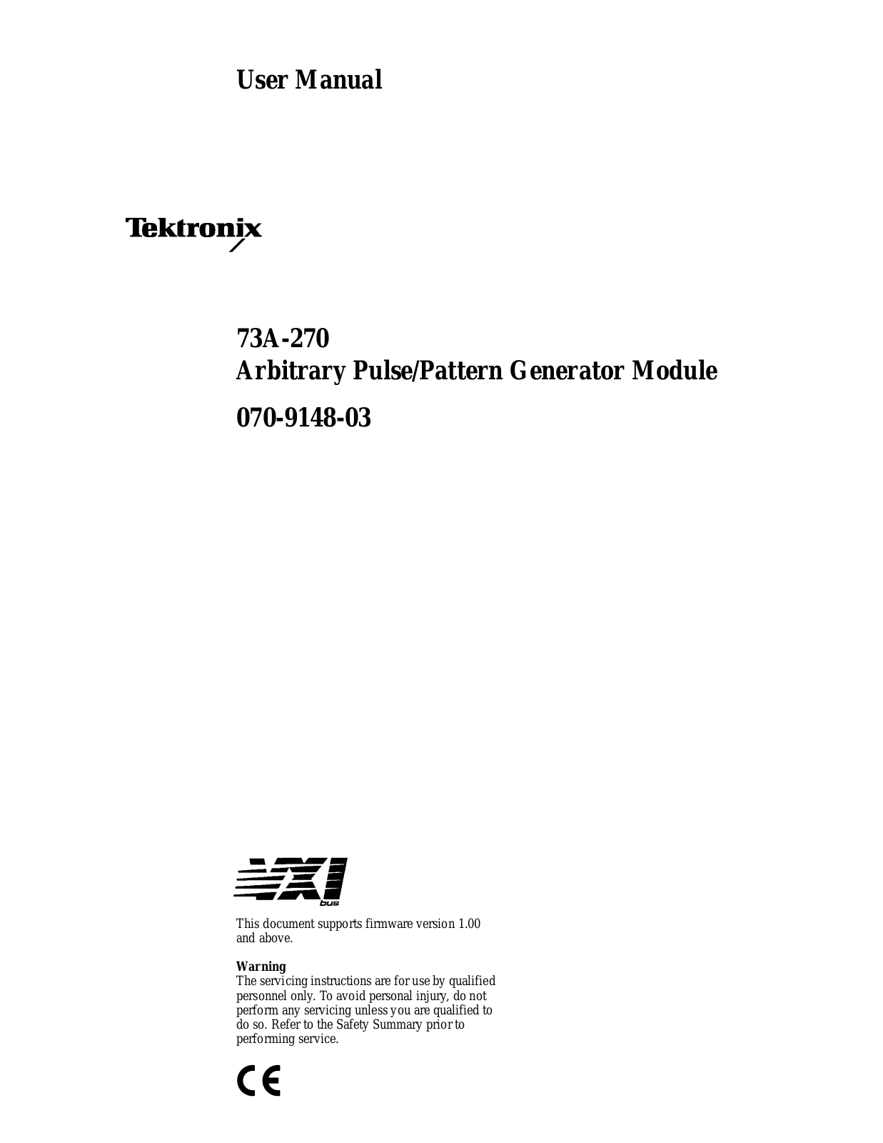 Tektronix 73A-270 User Manual