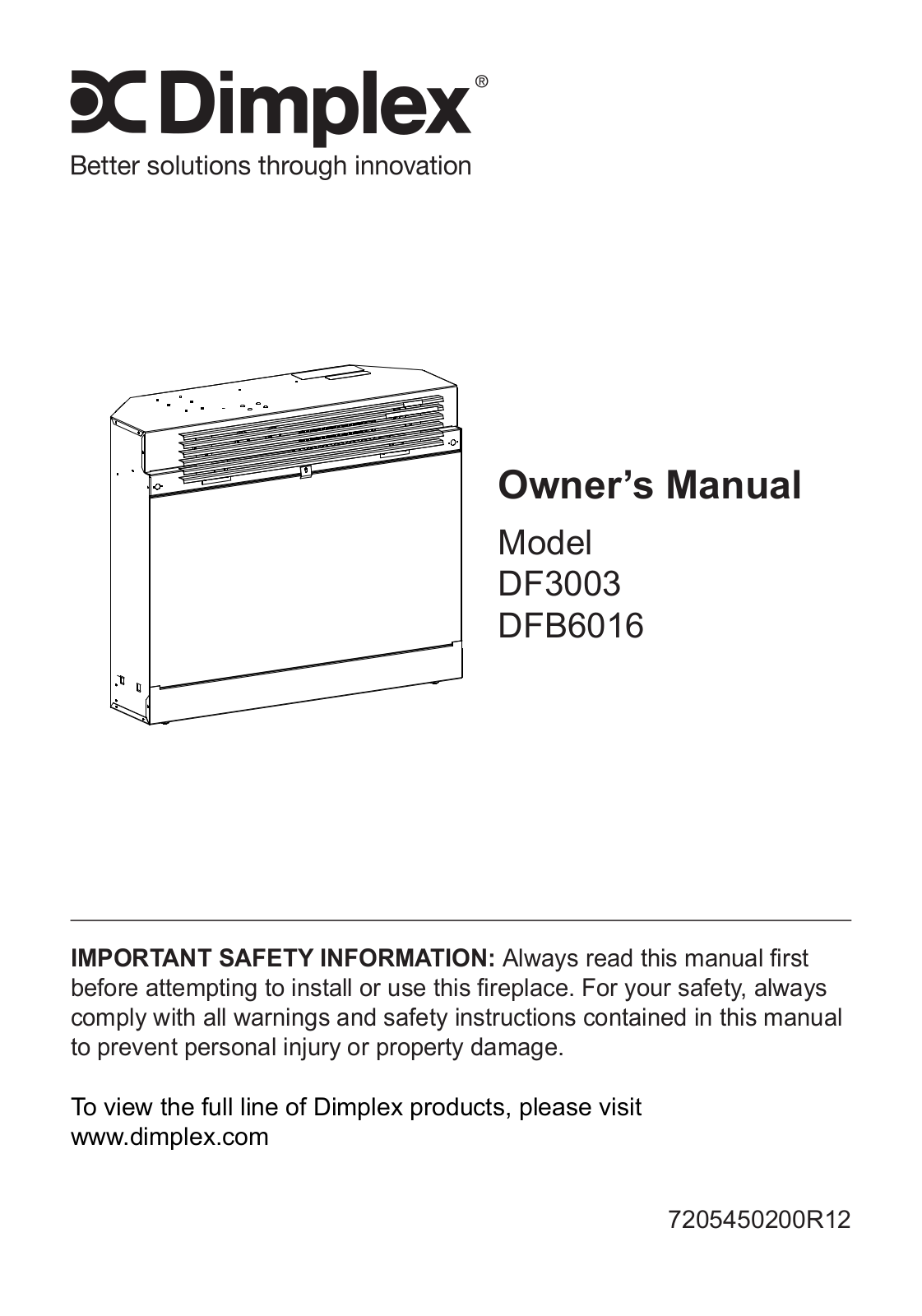 Dimplex DFB6016 User Manual