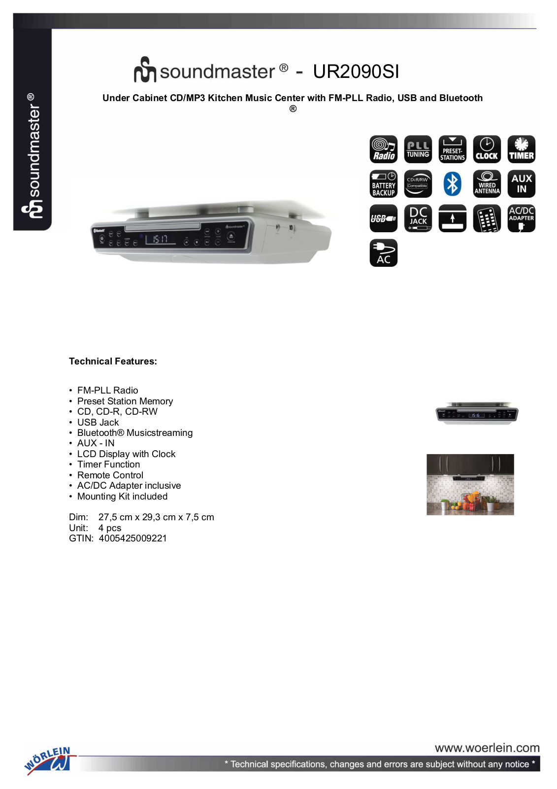 Soundmaster UR2090SI User Manual