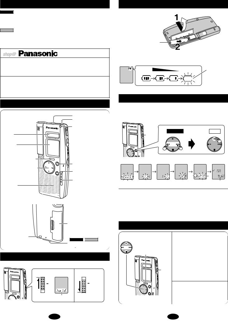 Panasonic RR-US351QRE, RR-US350EB, RR-US150EB, RR-US350E, RR-US351QREB User Manual