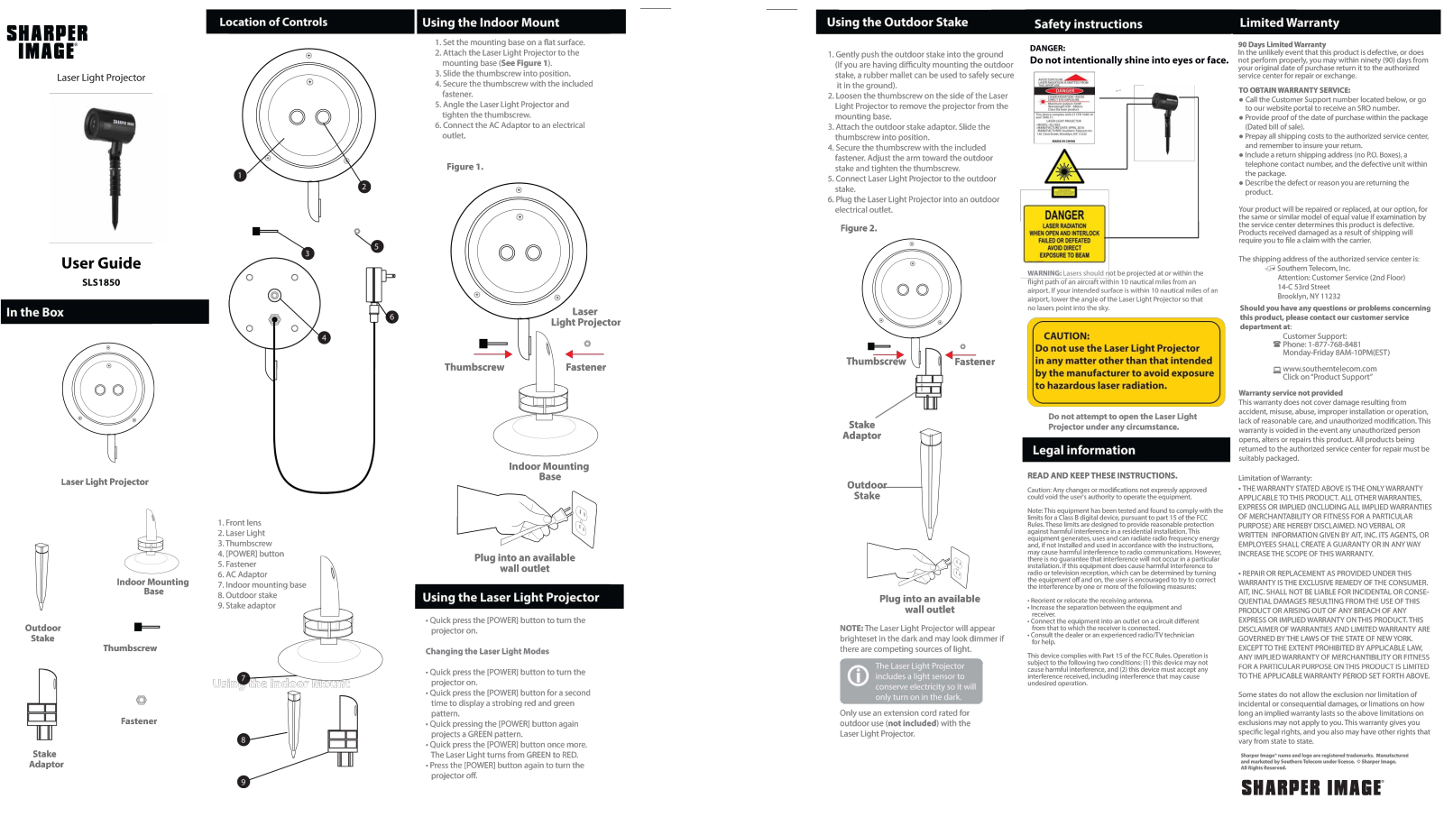 Sharper image SLS1850 User Manual