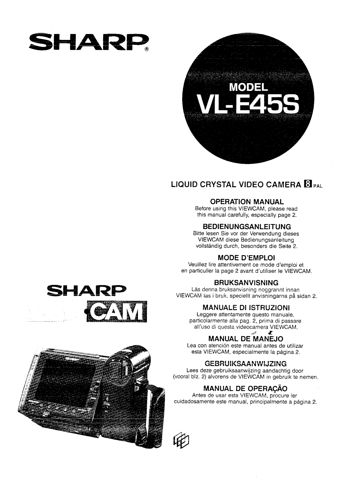 Sharp VL-E45S User Manual