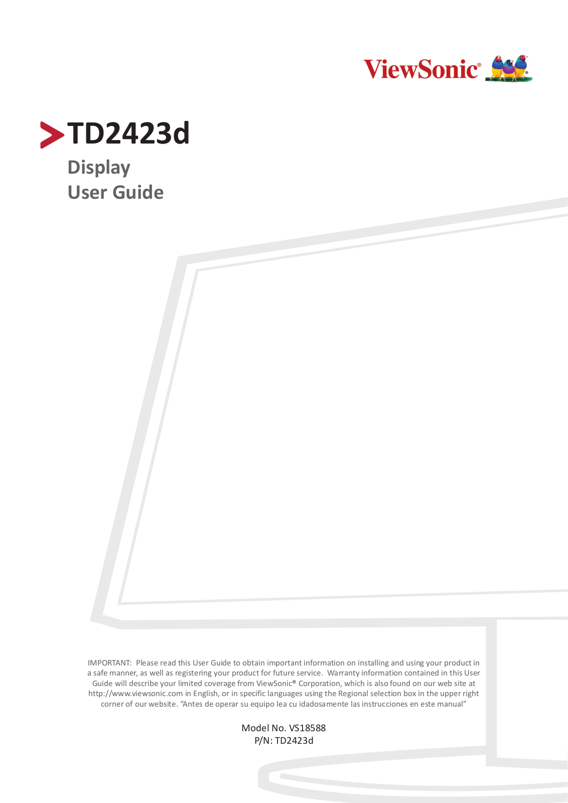 ViewSonic VS18588, TD2423d Instruction manual