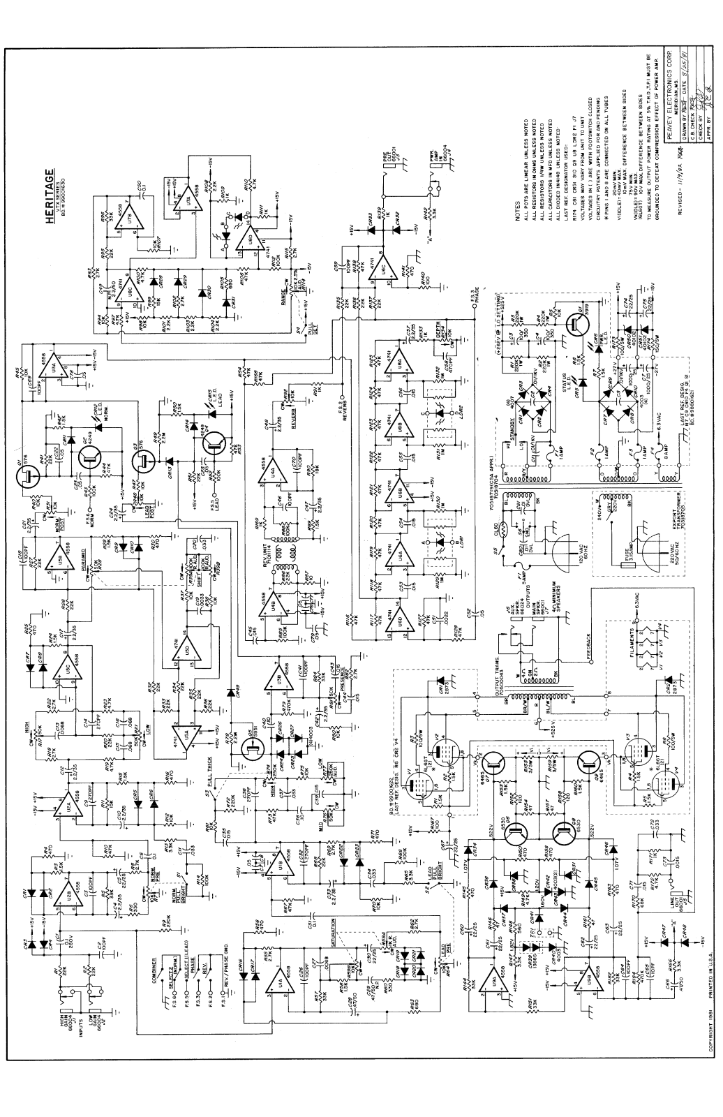 Peavey heritage-vtx-sch+pcb Schematic