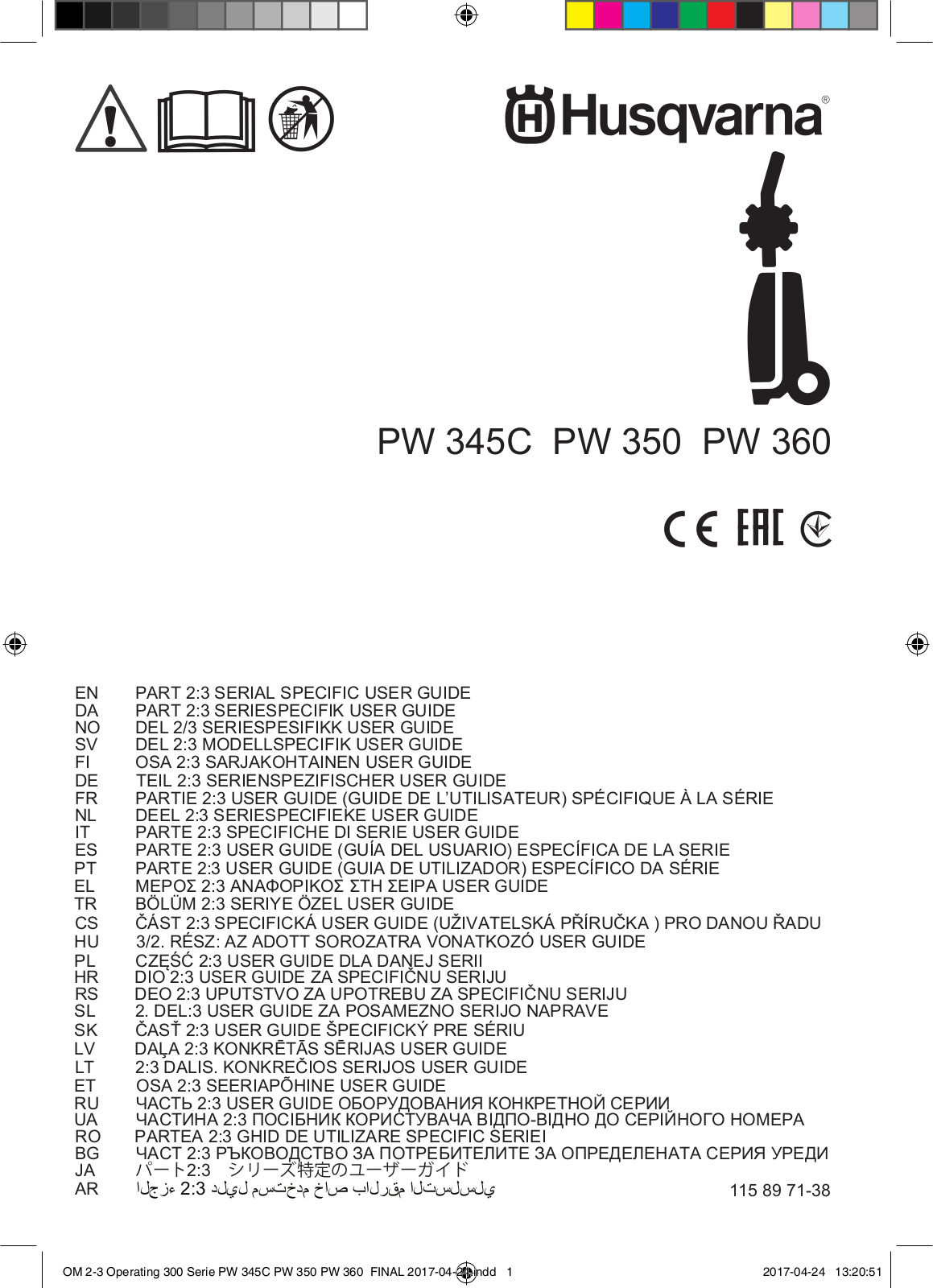 Husqvarna PW 450 User manual