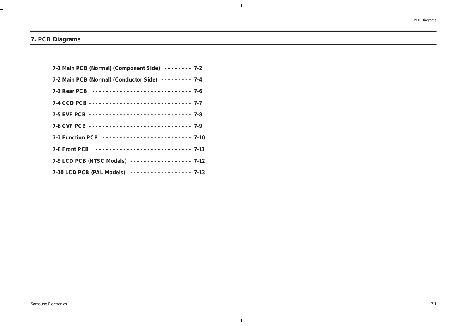 Samsung VP-L600 PCB Diagram