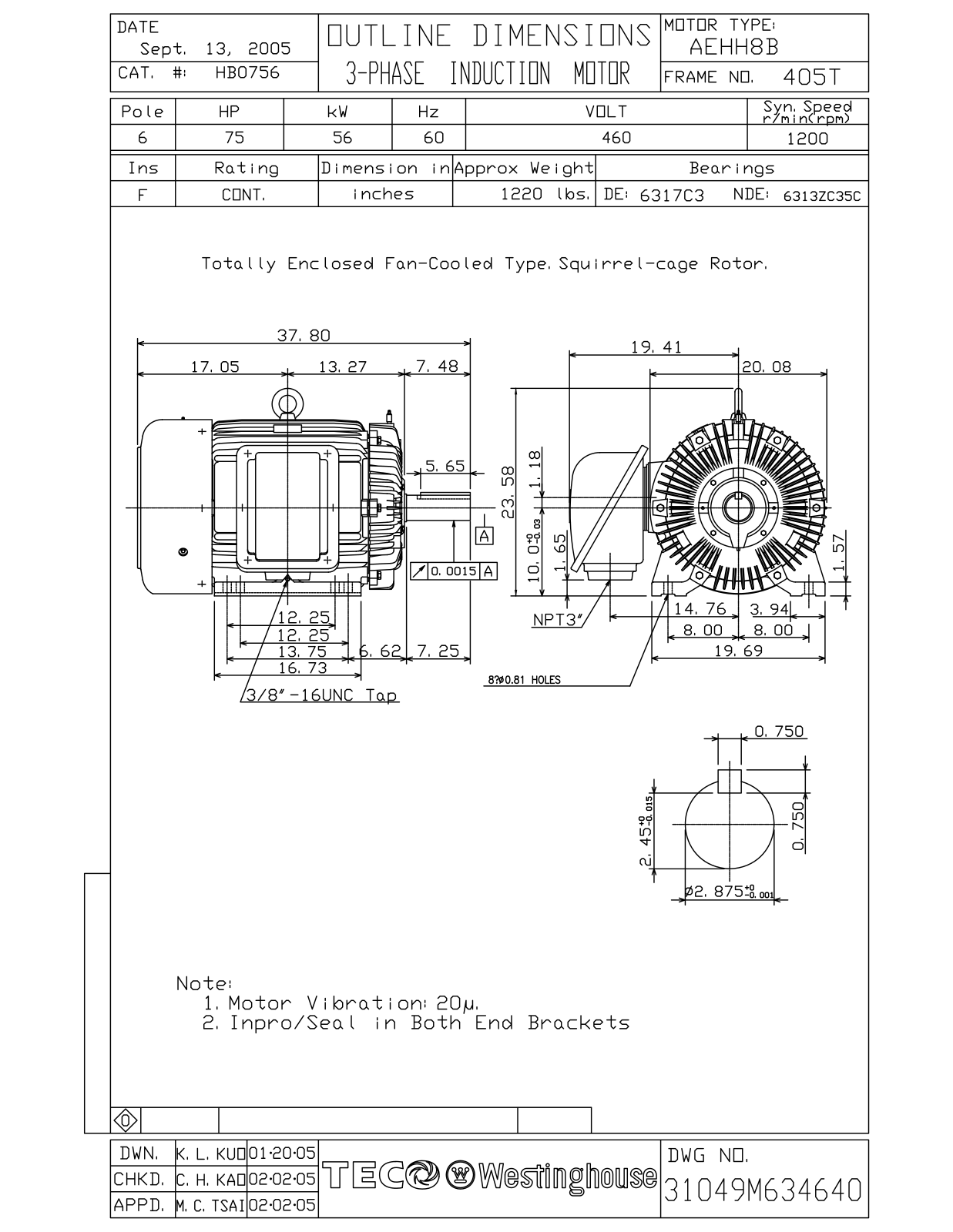 Teco HB0756 Reference Drawing