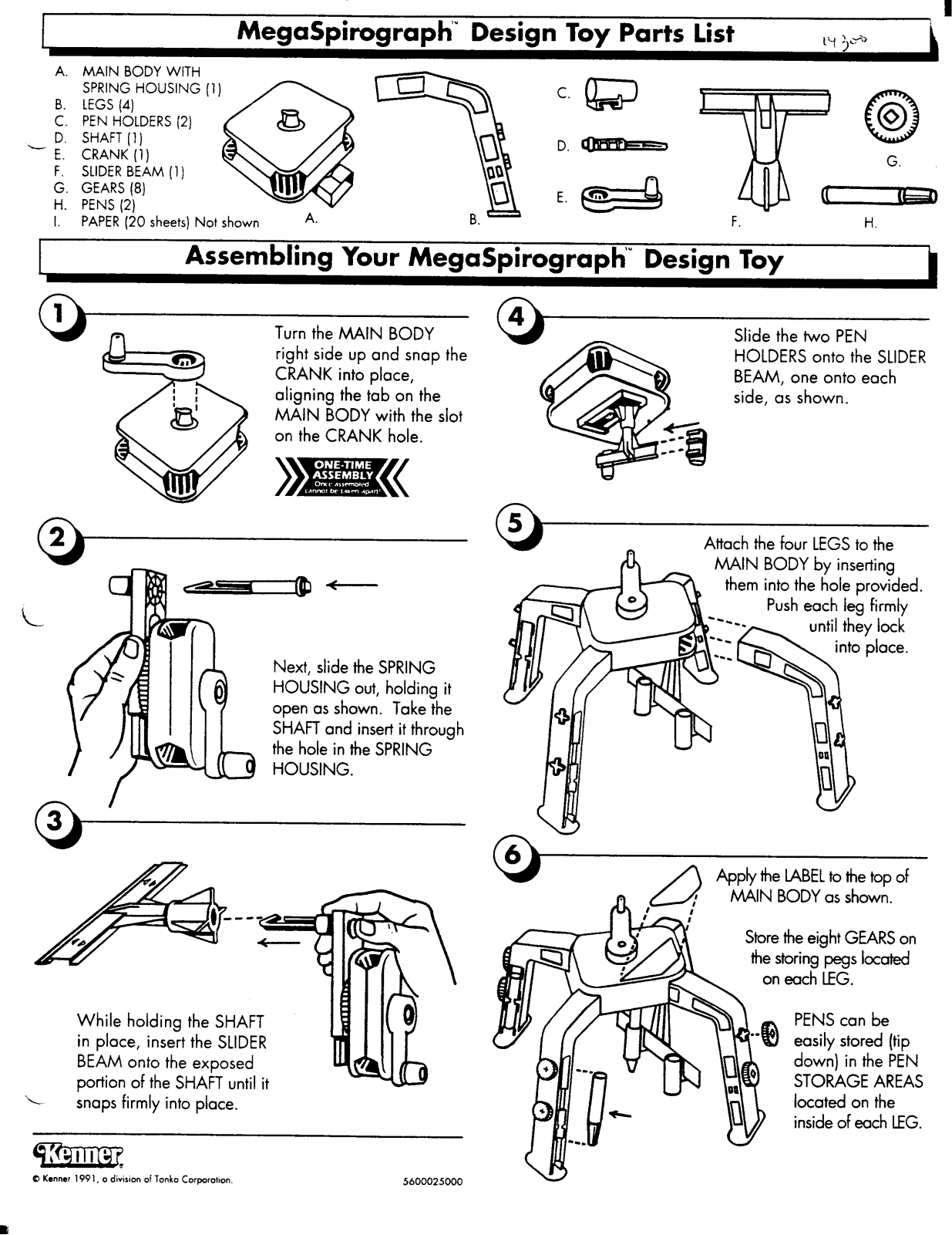 HASBRO Mega Spirograph User Manual