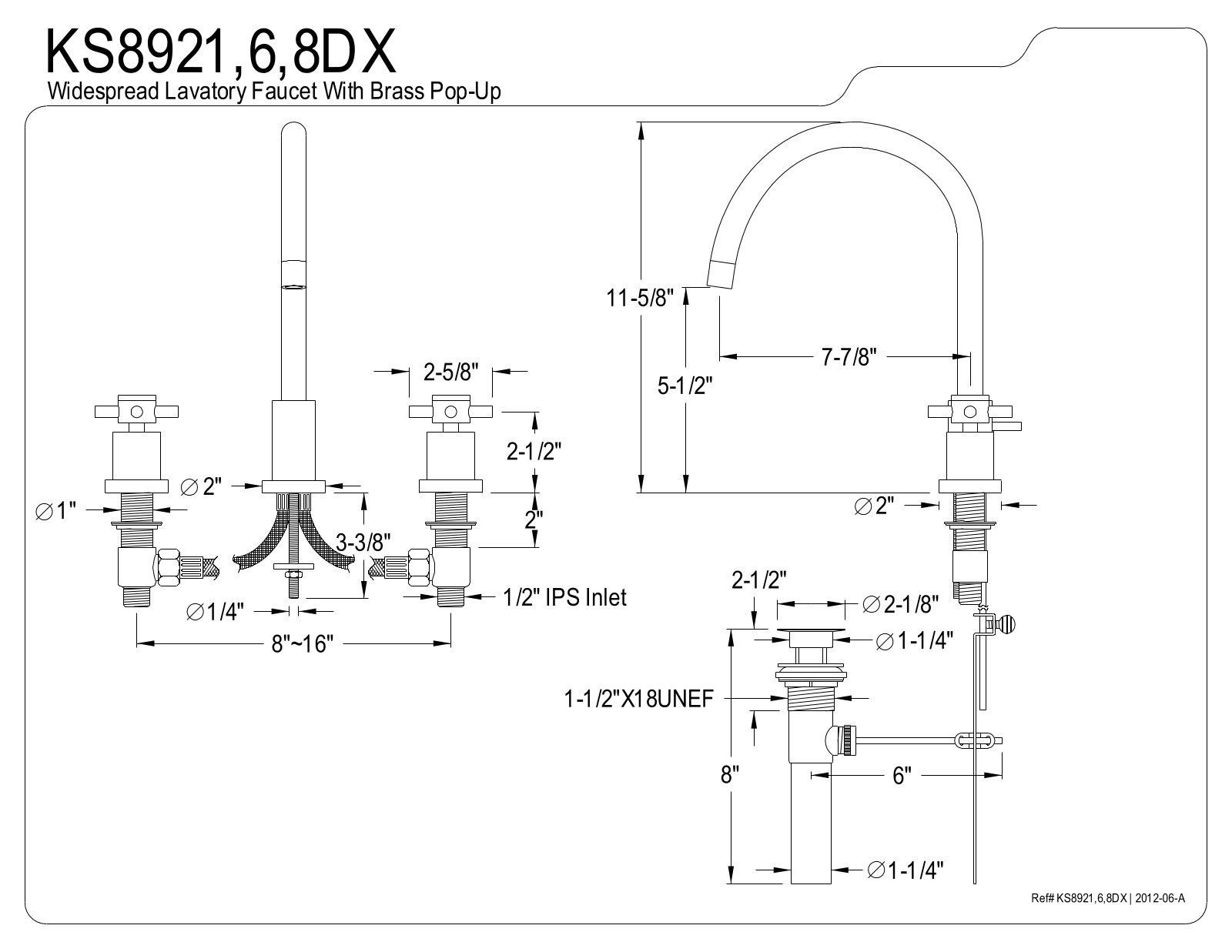 Elements of Design KS8928DX Specifications Sheet - ManualMachine.com