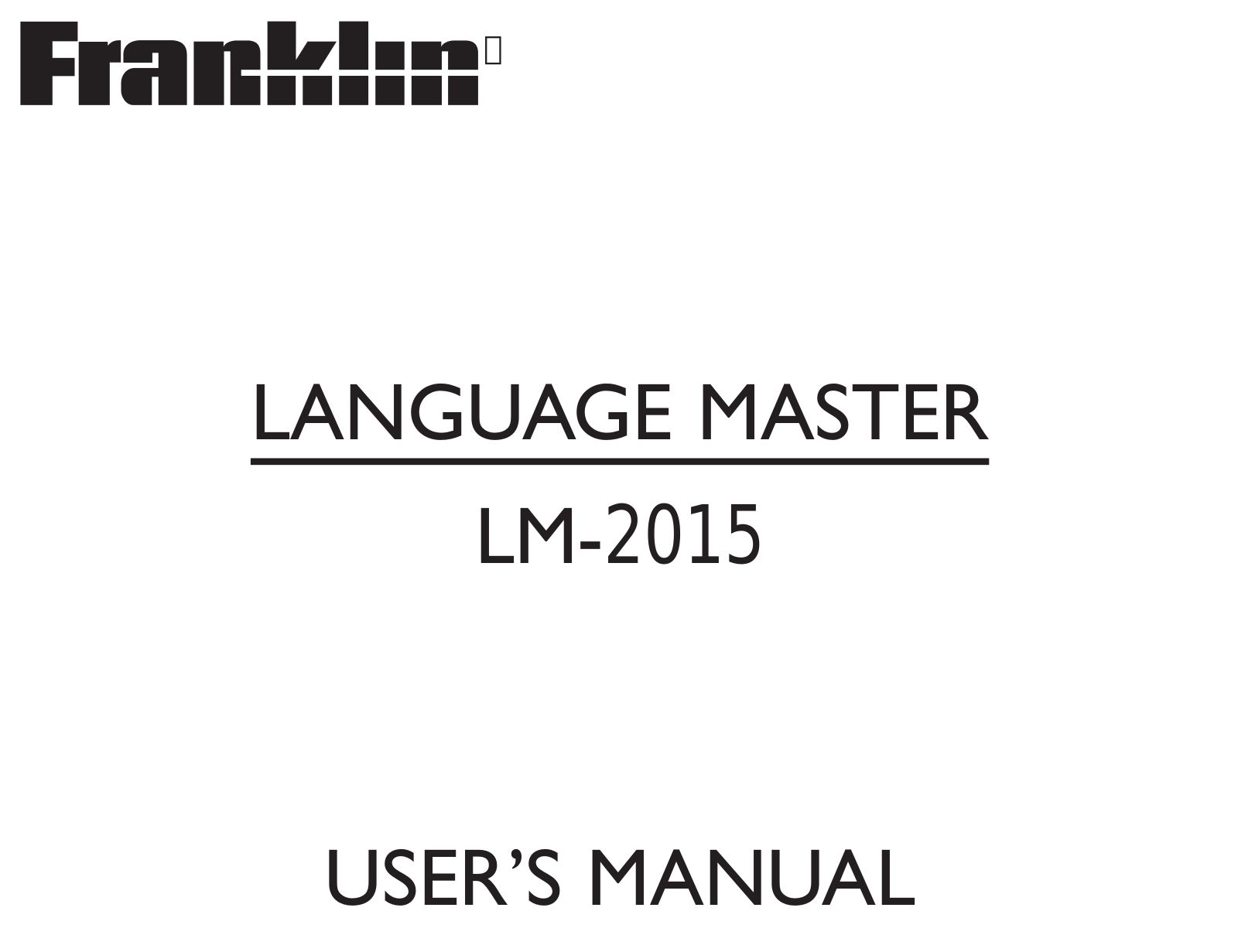 Franklin LM-2015 User Manual