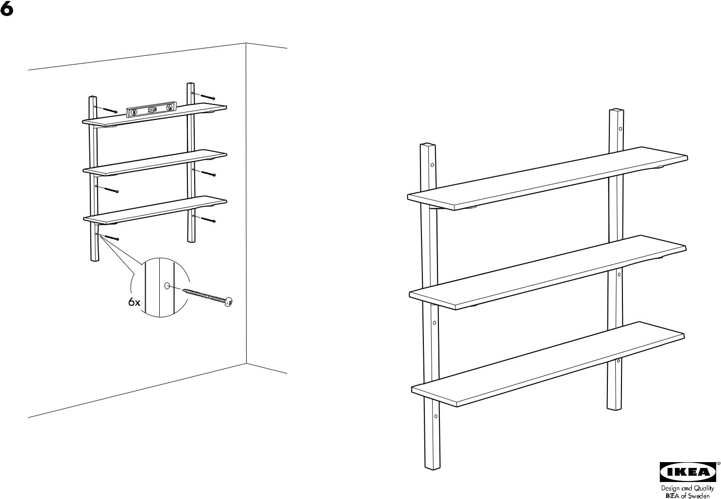 IKEA LIDEN WALL SHELF UNIT 47X47 Assembly Instruction