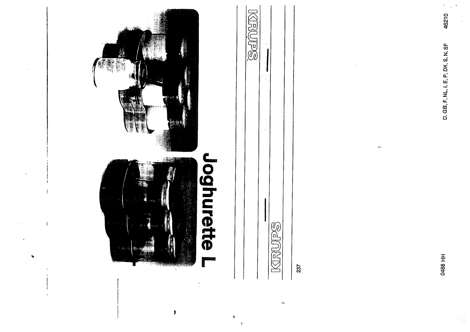 KRUPS JOHURETTE L User Manual