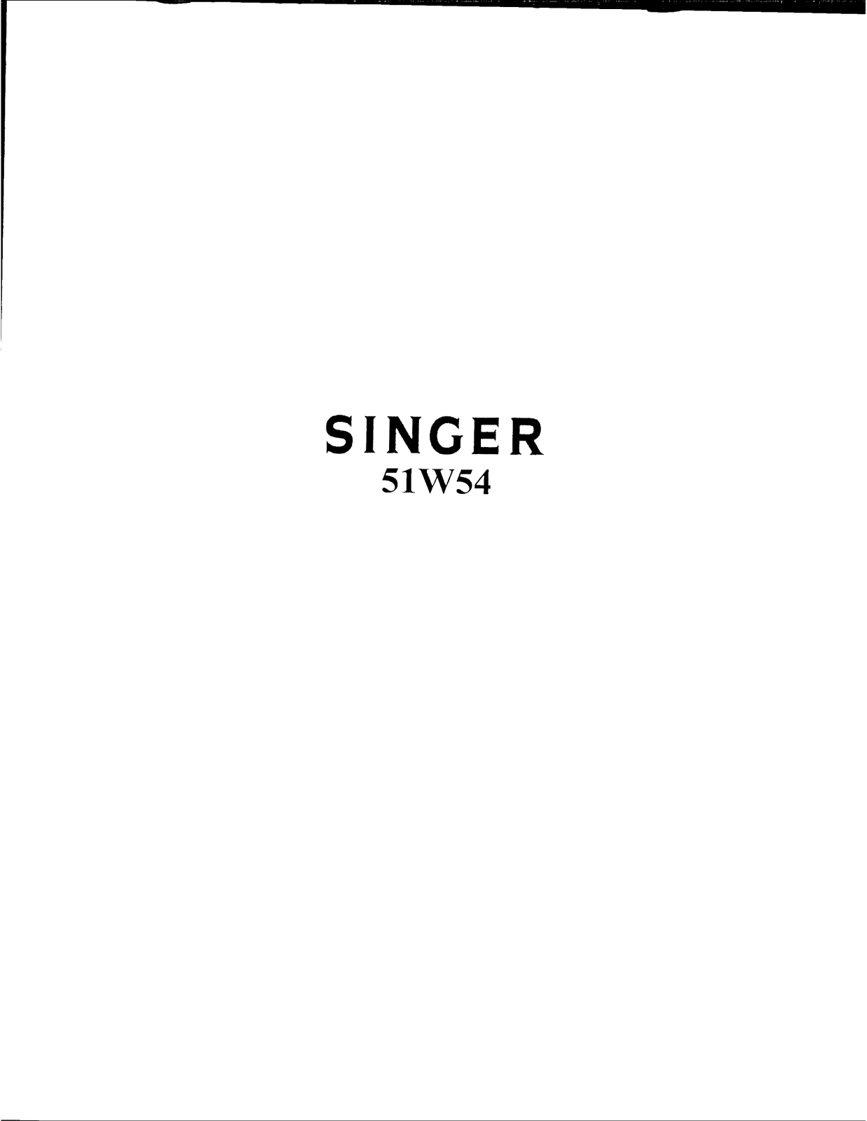 SINGER 51W54 Parts List