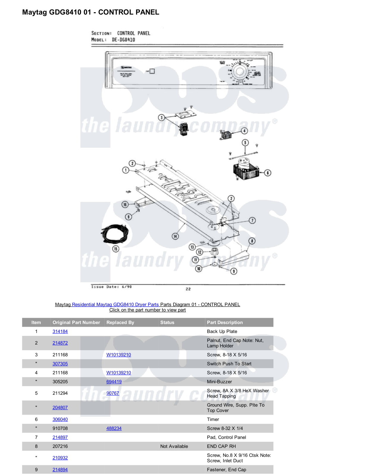 Maytag GDG8410 Parts Diagram