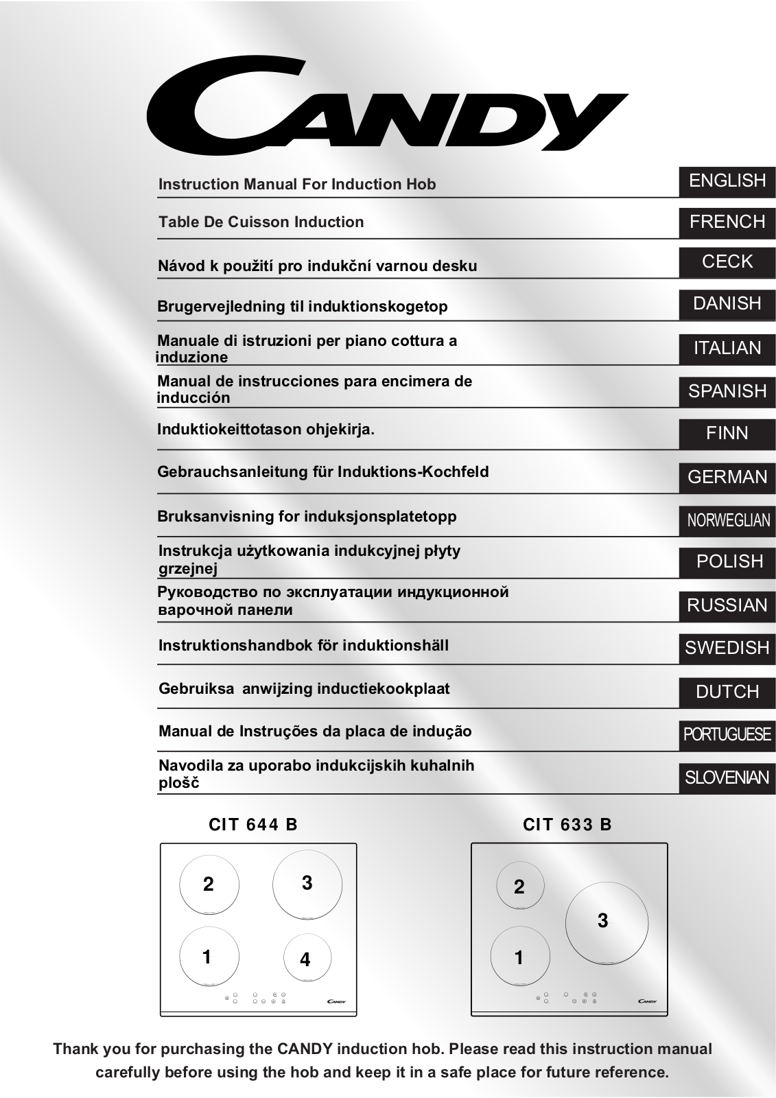 Candy CIT644B User Manual