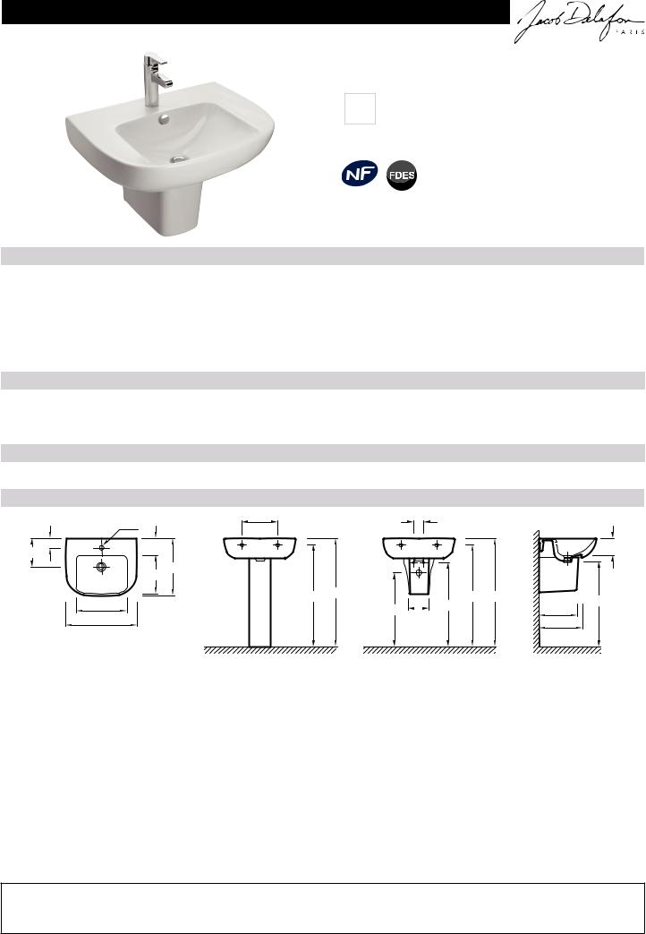 Jacob Delafon ODEON UP E4737-00 Datasheet