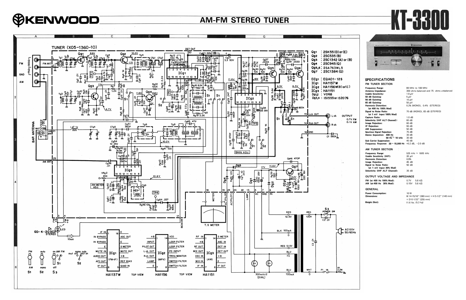 Kenwood KT-3300 Schematic