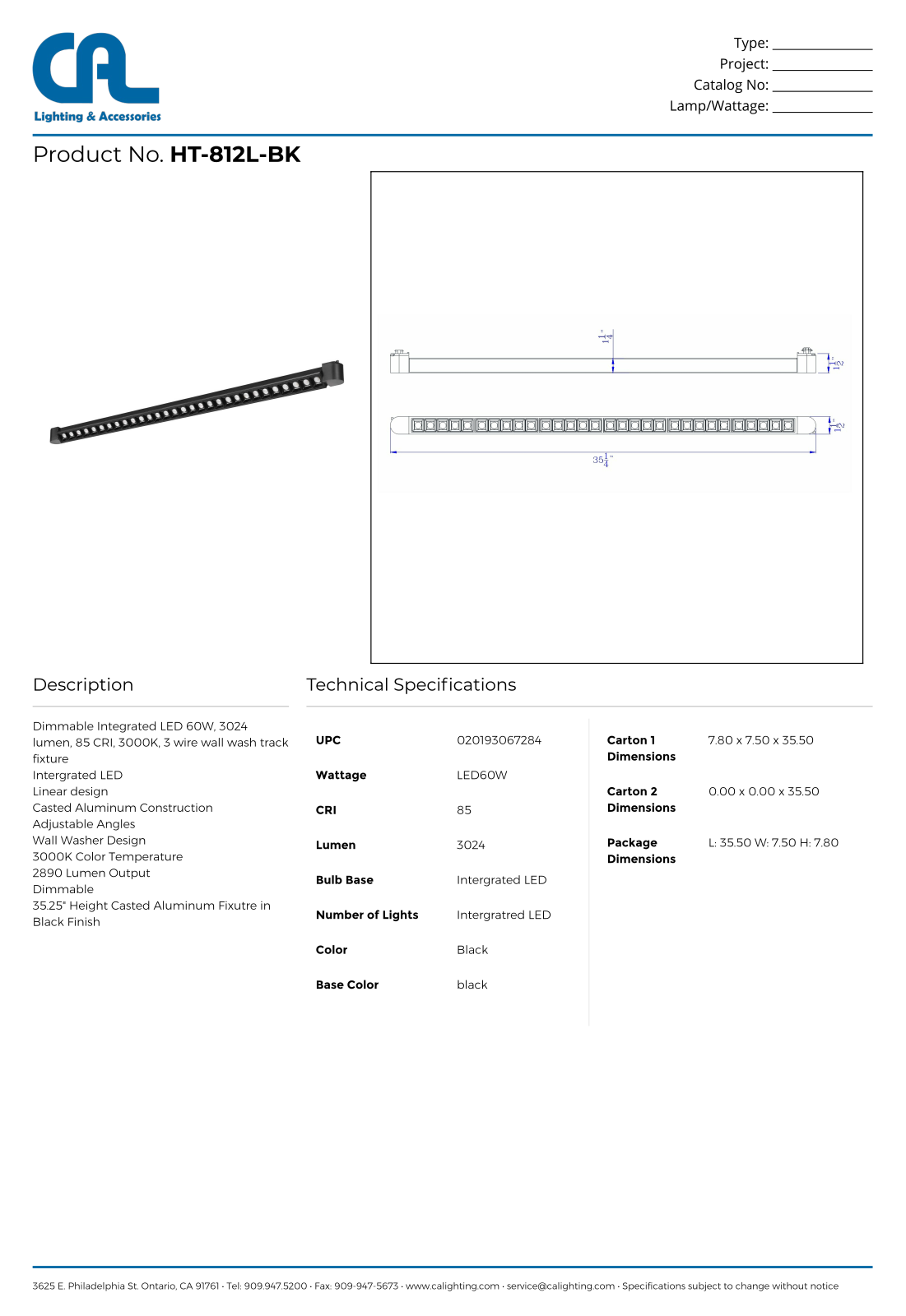 Cal Lighting CG10312 Specifications - ManualMachine.com