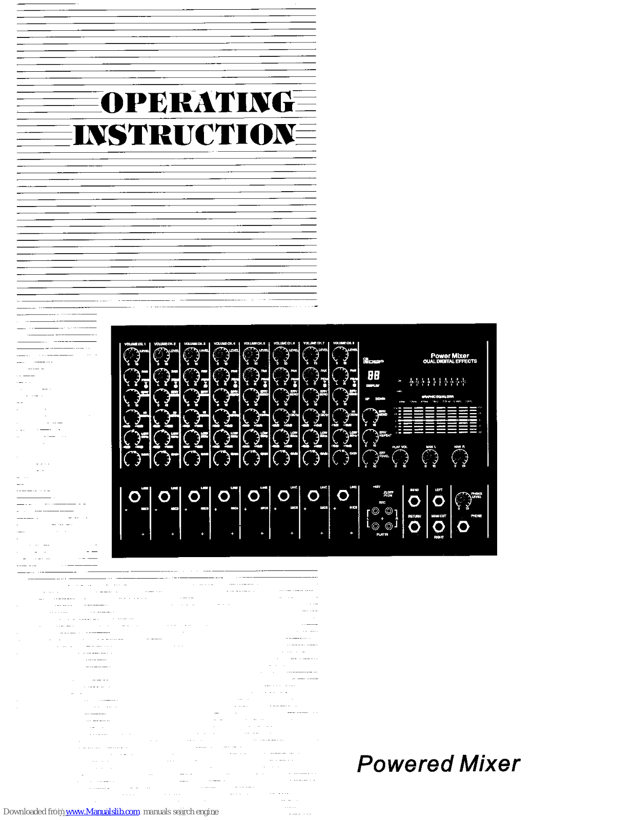 MOTTAUDIO B81XP Operating Instructions Manual