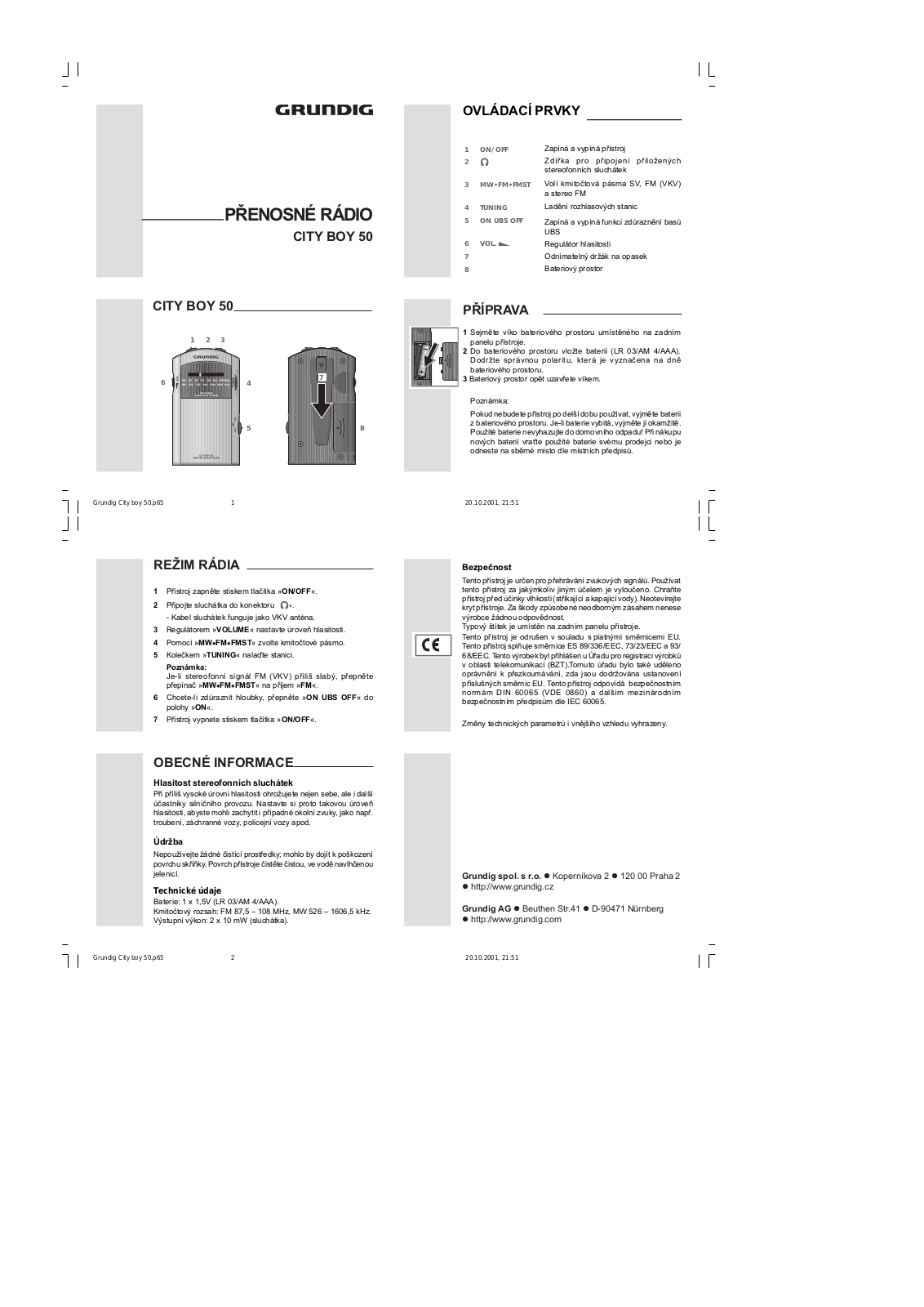 Grundig PR 5100 User Manual