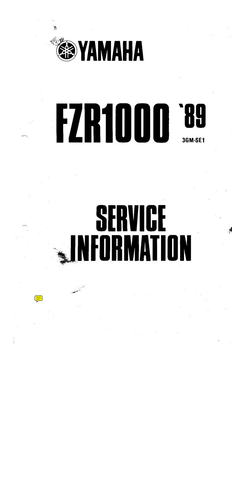 Yamaha FZR 1000 1989 1990 Service manual