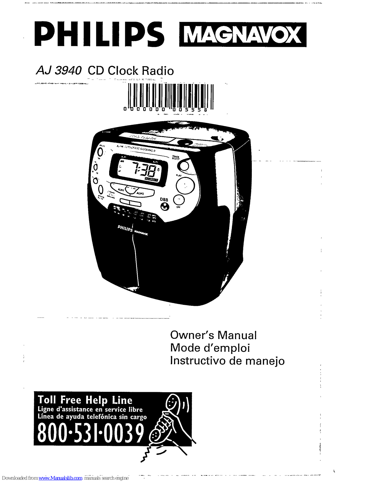 Philips MAGNAVOX AJ 3940/17, AJ3940 Owner's Manual