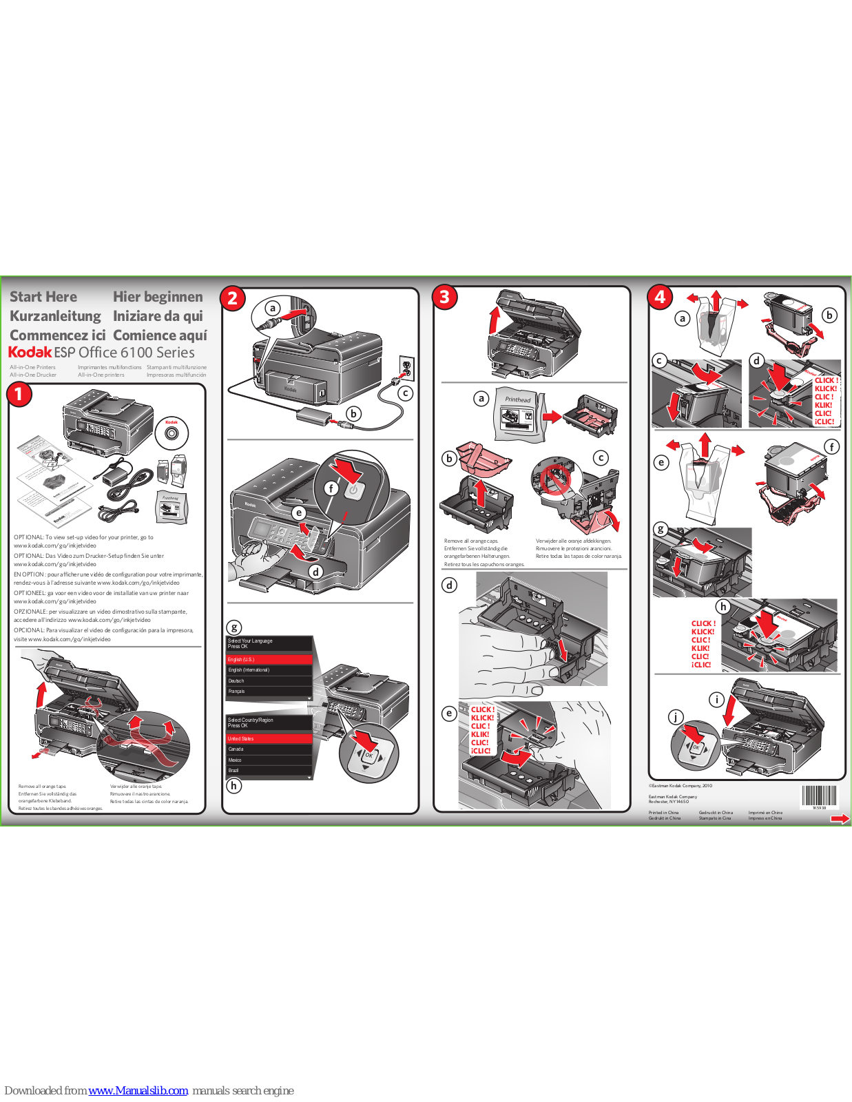 Kodak ESP OFFICE 6100 - START HERE GUIDE, ESP OFFICE 6100 Series Start Here Manual