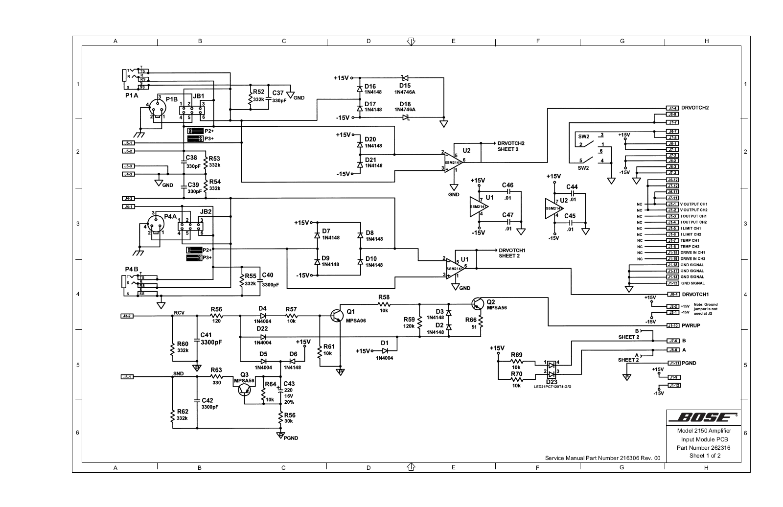 BOSE SD262316SH1 Schematic