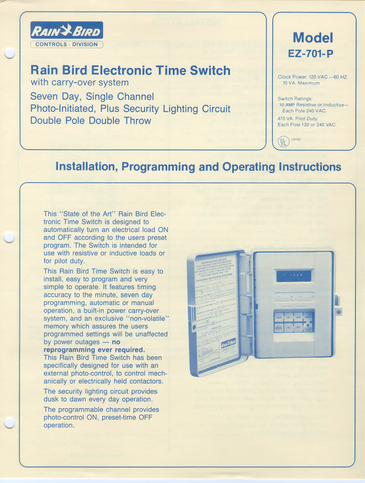 RAIN BIRD EZ-701-P installation Guide