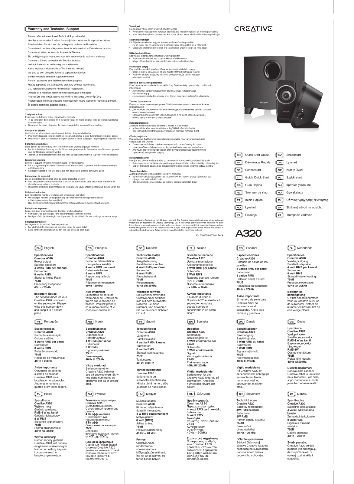 Creative A320 User Manual