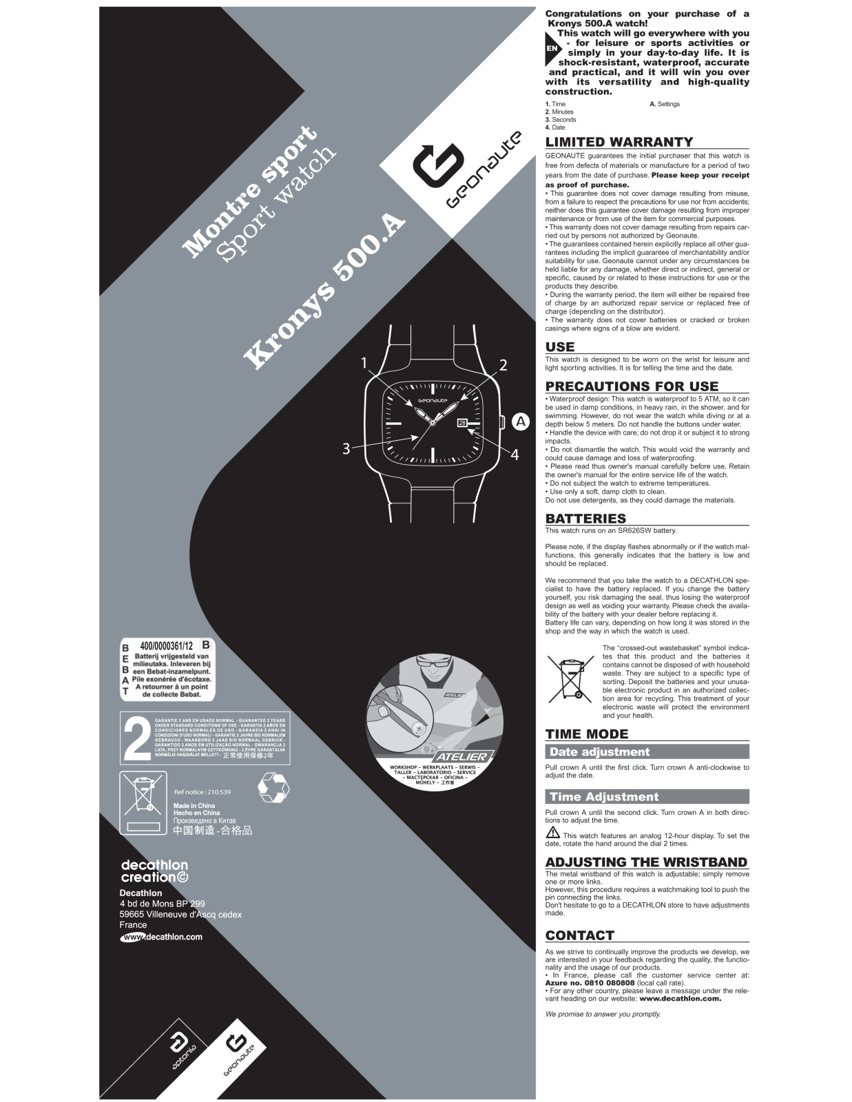 Geonaute KRONYS 500A User Manual