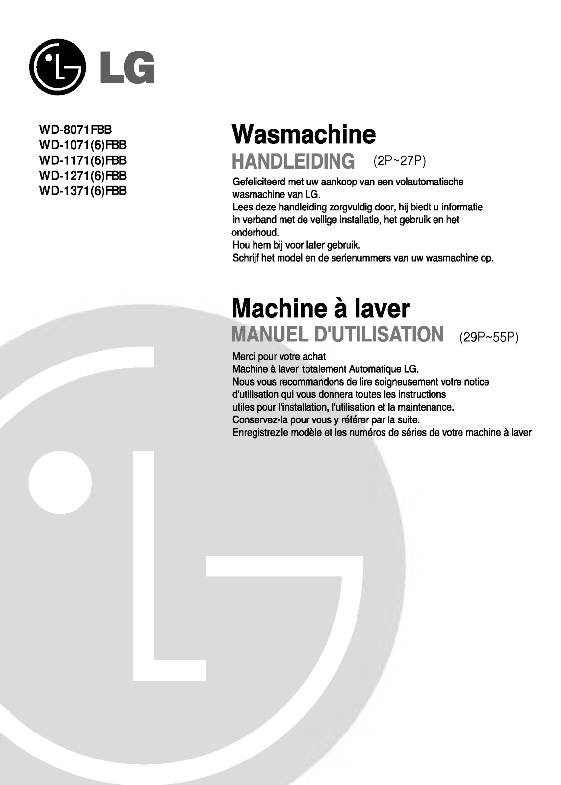LG WD-1271FBB User Manual