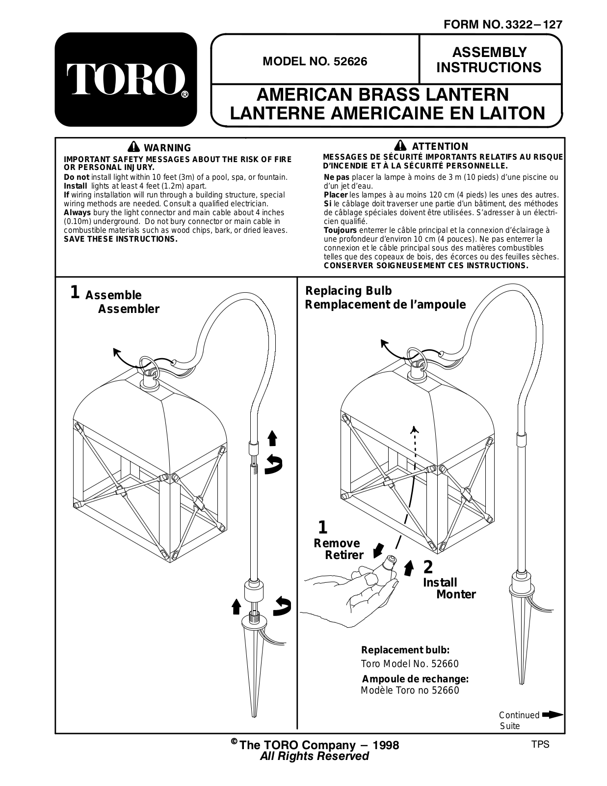 Toro 52626 Installation Instructions